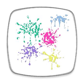Taches de couleur - Magnet carré - blanc - Devant