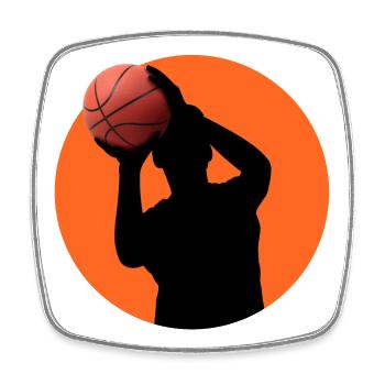 Basketballspieler - Viereckiger Kühlschrankmagnet - Weiß - Vorne