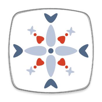 Nordisches Motiv - Viereckiger Kühlschrankmagnet - Weiß - Vorne