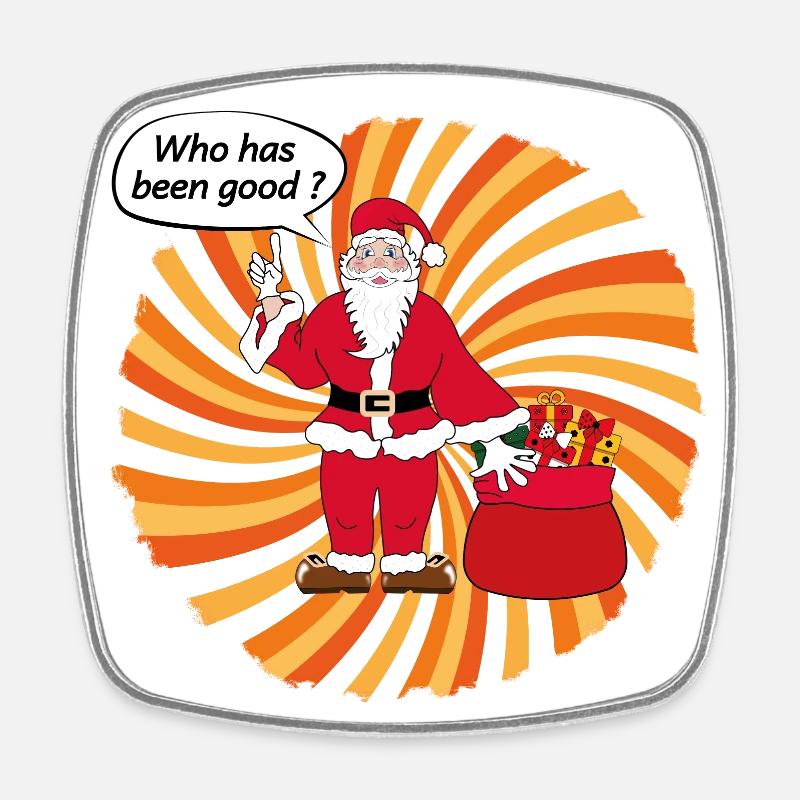 Santa Claus pop art - Square fridge magnet - white