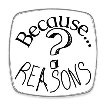 Because reasons question mark - Square fridge magnet - white - Front
