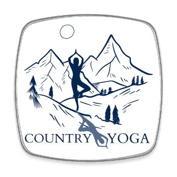 Country Yoga - Square fridge magnet - white - Front