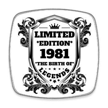 1981 Anniversaire vintage Vintage Retro - Magnet carré - blanc - Devant
