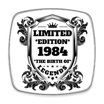 1984 Anniversaire vintage Vintage Retro - Magnet carré - blanc - Devant
