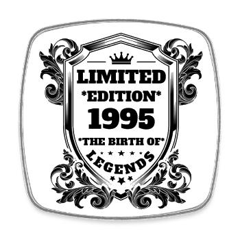 1995 Birthday vintage Vintage Retro - Square fridge magnet - white - Front