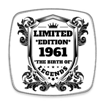 1961 Anniversaire vintage vintage rétro - Magnet carré - blanc - Devant