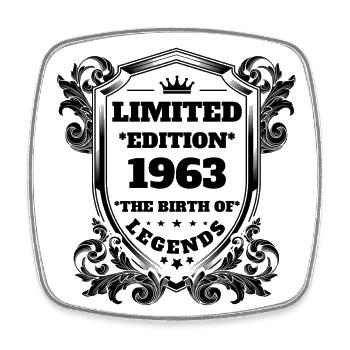 1963 Birthday vintage vintage retro - Square fridge magnet - white - Front