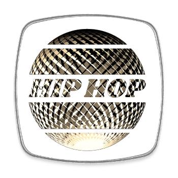 Hip hop Diskokugel-Design für Hiphopper und Rapper - Viereckiger Kühlschrankmagnet - Weiß - Vorne