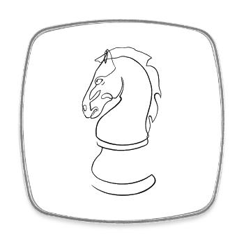 Horse chess - Square fridge magnet - white - Front