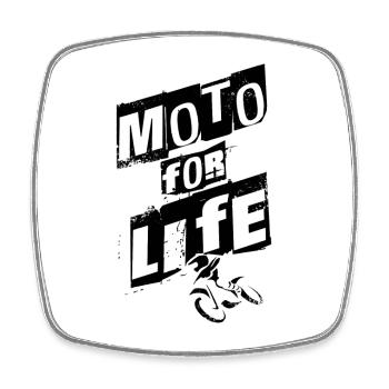 Moto for life - Square fridge magnet - white - Front