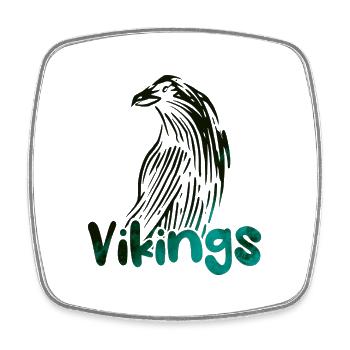 Rabenlogo Wikinger - Viereckiger Kühlschrankmagnet - Weiß - Vorne