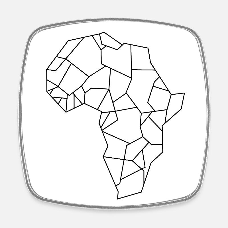 Afrika Kontur - Viereckiger Kühlschrankmagnet - Weiß