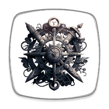 beautiful maritime motif of an anchor with compass - Square fridge magnet - white - Front
