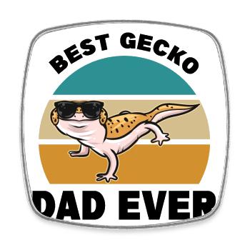 Gecko Papa | Geckos Haustier Reptilien Geschenke - Viereckiger Kühlschrankmagnet - Weiß - Vorne