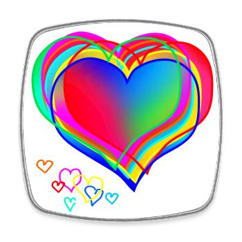 Herzdesign bunt abstrakt Valentinstag - Viereckiger Kühlschrankmagnet - Weiß - Vorne