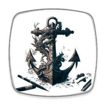 Cool, ancre maritime dans le look de navire - Magnet carré - blanc - Devant