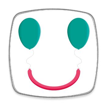 BALLOON SMILE - Square fridge magnet - white - Front