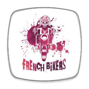 Bikers made in France - Magnet carré - blanc - Devant