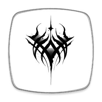 Black trash tattoo - Square fridge magnet - white - Front