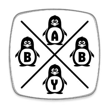 BÉBÉ - Magnet carré - blanc - Devant