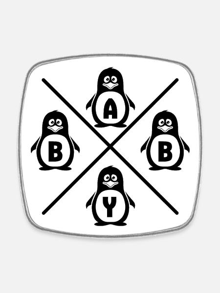BABY - Square fridge magnet - white