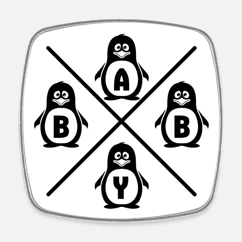 BABY - Square fridge magnet - white