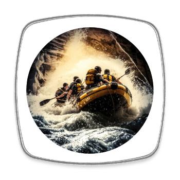 Rafting ist ein toller Teamsport - Viereckiger Kühlschrankmagnet - Weiß - Vorne