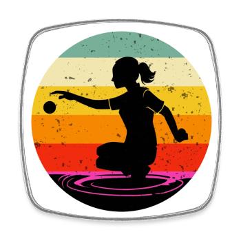 Petanque Boccia Boule Kugelspiel - Viereckiger Kühlschrankmagnet - Weiß - Vorne