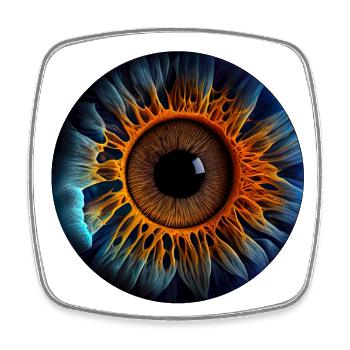 An iris as a biometric identification system - Square fridge magnet - white - Front