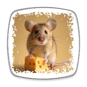 Les souris ne se nourrissent pas de fromage - Magnet carré - blanc - Devant