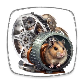 Hamster erzeugt erneuerbare Energie - Viereckiger Kühlschrankmagnet - Weiß - Vorne