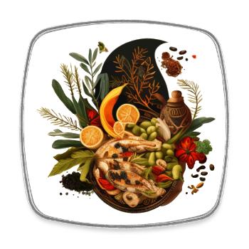 Vegan Plate Gift - Square fridge magnet - white - Front