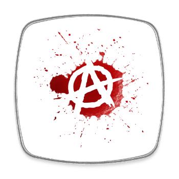 Anarchy bloodied logo - Square fridge magnet - white - Front