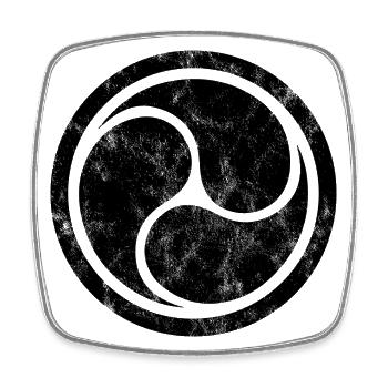 Triple Yin Yang, Tao, Zen Buddhism, Tibet, Japan - Square fridge magnet - white - Front