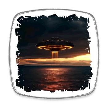 Mit dem Smartphone auf der Suche nach Ufos - Viereckiger Kühlschrankmagnet - Weiß - Vorne