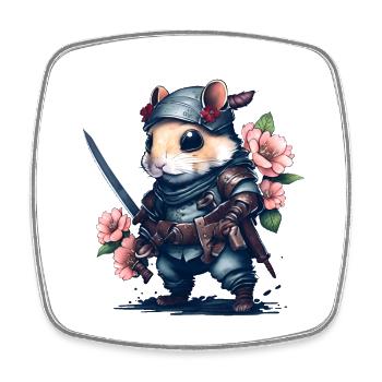 Der Ninja-Hamster – unglaublich und unvergesslich - Viereckiger Kühlschrankmagnet - Weiß - Vorne