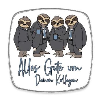 Abschied Job Arbeit Alles Gute von Deinen Kollegen - Viereckiger Kühlschrankmagnet - Weiß - Vorne