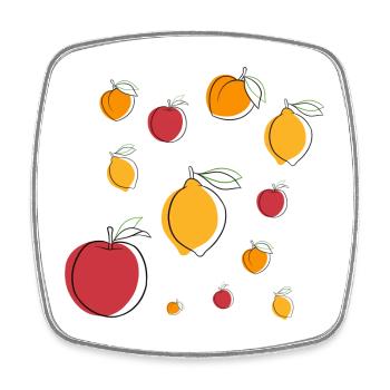Obstparty! - Viereckiger Kühlschrankmagnet - Weiß - Vorne