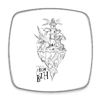 From BZH Breton from Brittany - Square fridge magnet - white - Front