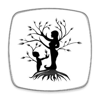 Liebe Mutter und Kind - Viereckiger Kühlschrankmagnet - Weiß - Vorne