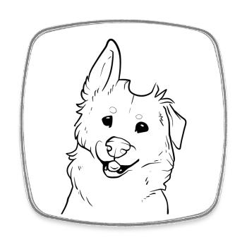 Lustiger und lustiger Hund - Viereckiger Kühlschrankmagnet - Weiß - Vorne