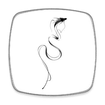 Sea snake lineart - Square fridge magnet - white - Front