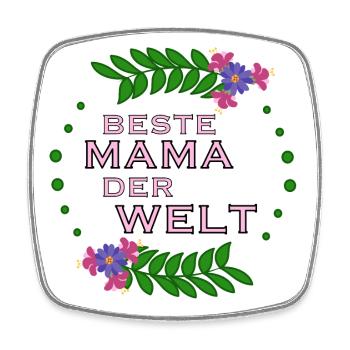 Muttertag beste Mama der Welt - Viereckiger Kühlschrankmagnet - Weiß - Vorne