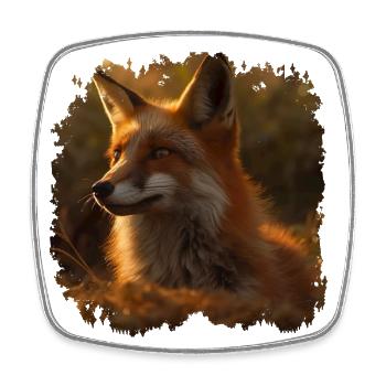 Der Fuchs gilt als intelligent und gerissen - Viereckiger Kühlschrankmagnet - Weiß - Vorne