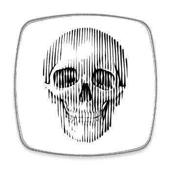 Skull graphic art - Magnet carré - blanc - Devant
