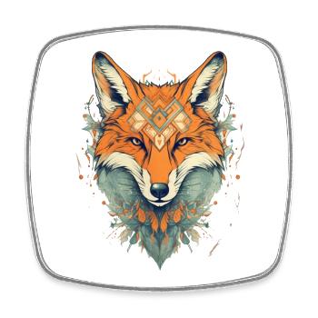 Fox - Square fridge magnet - white - Front