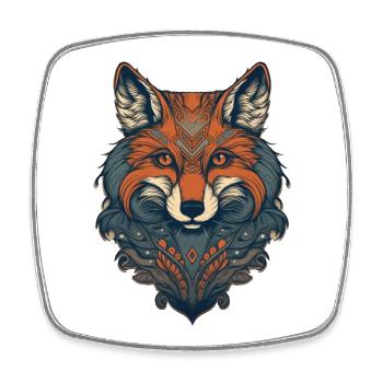 Fox - Square fridge magnet - white - Front