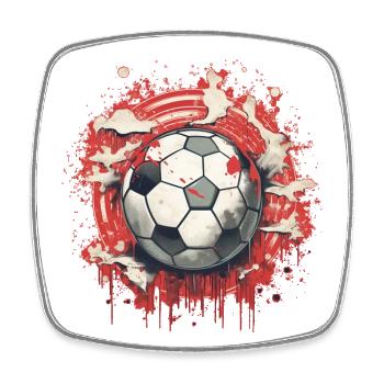 Fußball Ball - Viereckiger Kühlschrankmagnet - Weiß - Vorne
