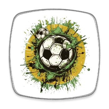 Fußball Ball - Viereckiger Kühlschrankmagnet - Weiß - Vorne