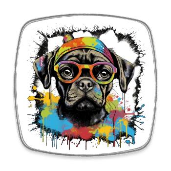 Dog - Square fridge magnet - white - Front